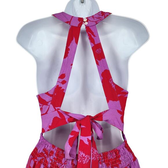 Anthropologie Abel The Label Charlotte Floral Halter Neck Maxi Dress Size Small - Picture 3 of 6